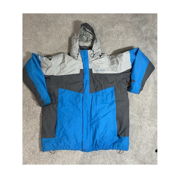 Columbia Omni-Heat Jacket Men 2XT Gray Blue Interchange Ski Snow Winter Coat - Picture 1 of 13
